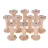 10Pcs Wooden Empty Sewing Spool for Wire Thread Bobbins Cord Coils 3.5 x 6cm - Aladdin Shoppers