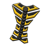 Maxbell Motorcycle Gas Tank Sticker 3D Rubber Accessories Oil Tank Fish Bone Sticker Yellow