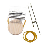 Maxbell Small Weaving Loom DIY Wooden Weaving Repair Tool for Clothes Adults Scarves 12 Hooks