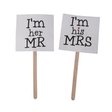 Maxbell Rustic Wedding Burlap Bunting Banner "Here Comes The Bride"+Mr & Mrs Cake Topper