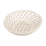 Maxbell Ceramic Fruit Bowl Desktop Woven Serving Platter for Home Wedding Graduation 15.5cmx15.5cmx5.8cm