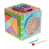 Maxbell Maxbell 6 in 1 Multi-Function Wooden Activity Play Cube Kids Baby Developmental Toy