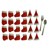 Maxbell 24 Pieces Christmas Cap Wine Bottle Covers Hats Party Dinner Tableware Decor