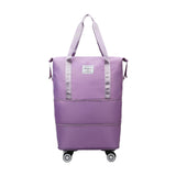 Maxbell Rolling Duffle Bag Apparel Tote Bag Pouch Wheeled for Outddor Sports Fitness purple