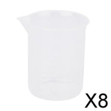 Maxbell 8x50ml-500ml Clear Graduated Beaker Measuring Cup Kitchen Lab Tool 100ml