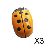 Maxbell 3xMagnetic Dry Erase Marker Holder with Ladybug Shape 2in1 for Workshop Office Yellow