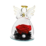 Forever Rose Ornament Elegant Preserved Rose in Glass for Mum Daughter Women red