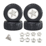 Maxbell 4Pcs RC Car Wheels and Tires Replace for 1/10 and 1/8 RC Car DIY Accessories white