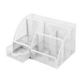 Maxbell Mesh Pen Holder Desk Tidy Wiremesh Desk Organiser for Office School Staplers white