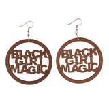 Maxbell Wood Girl Drop Dangle Earrings Lightweight Natural Ethnic Jewelry Brown - Aladdin Shoppers