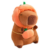 Cute Capybara Stuffed Animal Collectible Capybara Plush Toy for Gifts Family pumpkin 28cm