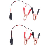 Maxbell 2Pieces 18AWG SAE to Alligator Clips Extension Cable Car Battery Booster