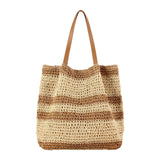Maxbell Woven Tote Bag Casual Supplies Beach Shoulder Bag for Outings Gift Traveling