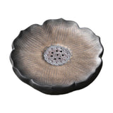 Maxbell Tea Tray Lotus Shape Decorative Tray Ceramic Tea Serving Tray for Home Decor Gilded