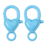 Maxbell 2 Pieces Lobster Clasp Heart Shape Lobster Claw Clasp for Toy Sewing Keyring Blue