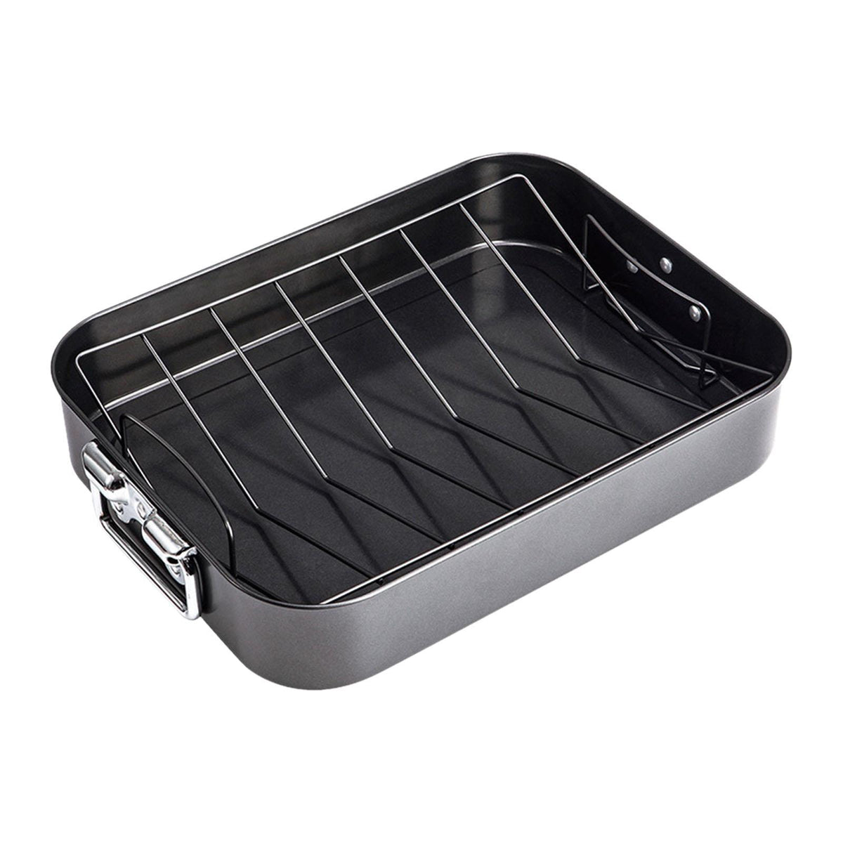 Maxbell Rectangular Roaster with Rack Bakeware Dish for Chicken Meat Roasting Turkey