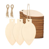 Maxbell 50Pcs Unfinished Hanging Wood Sign Blank Plaque for Kids Pyrography Painting