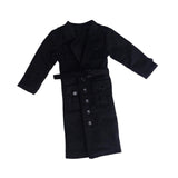 1/6 Scale Action Figures Long Windbreaker Handmade Doll Decor Figure Costume Black