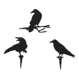 Maxbell 3Pcs Metal Art Crow Metal Birds Crafts Garden Decoration for Wall Patio Lawn