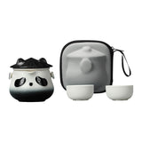 Travel Tea Set with Portable Bag Cute Ceramic Teapot for Office Home Camping