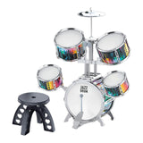 Maxbell Kids Children Drum Set PVC Development Toy for Boys Girls Aged 4 to 14 Child Silver Edge