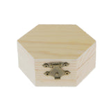 Maxbell Phenovo Unpainted Plain Hexagonal Wooden Jewelry Box Trinket Chest Craft - Aladdin Shoppers