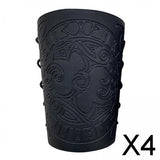 Maxbell 4xArm Bracer Medieval PU Leather Wrist Guard Wristband for Larp Black