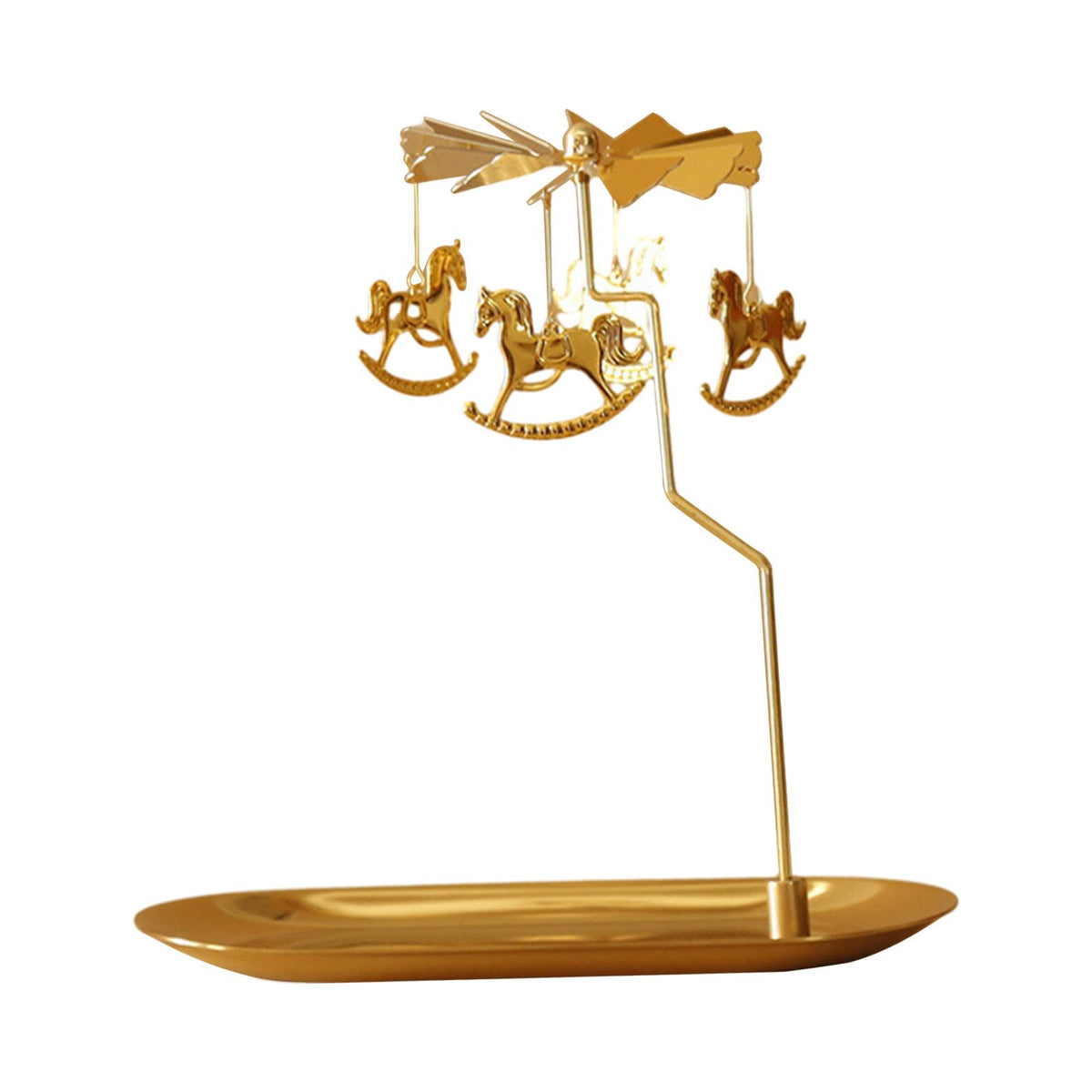 Maxbell Maxbell Rotary Candle Holder with Tray Candlestick for Bedroom Anniversary Festivals Gold