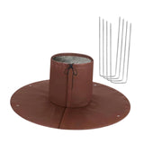 Tree Root Protector Reusable with 4 Ground Nails for Outdoor Backyard Garden Light Brown