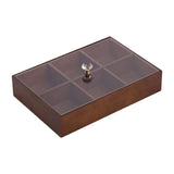 Maxbell Divided Serving Tray Portable Appetizer Platter for Chocolates Cakes Dessert 6 grid 1 layer