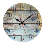 Maxbell Maxbell Wood Wall Clock Decors Silent Modern Watches Bathroom Rustic Hanging Clocks Multicolor