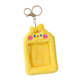 Maxbell Plush Photocard Holder Keychain for Football Cards Bus Cards Driver Licenses Yellow