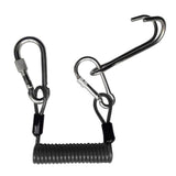 Maxbell 2 Piece Safety Scuba Diving Diver Dual Reef Hook & Coil Lanyard Swivel Clip