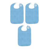 Maxbell Maxbell 3Pcs Adult Bibs Reusable Large Adult Feeding Bibs for Elderly Unisex Seniors azure color
