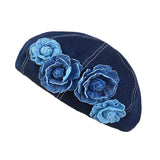 Maxbell Women Beret Hat Vintage Cool Costume Accessories for Trip Vacation Traveling Dark Blue