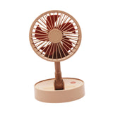 Maxbell Mini Fan Toy Festive Celebration Three Speed Wind Settings Folded Adjustable Brown