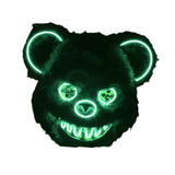 Halloween Scary Bear Mask Costume Furry Bear Mask for Halloween Party Easter green