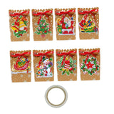Maxbell 8 Pieces Christmas Gift Bags Reusable Christmas Sacks Festival Goodie Bag Style B
