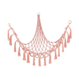 Stuffed Animal Hammock Plush Net Toy Macrame Tassel Decorative Home Display Pink