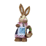 Maxbell DIY Unfinished Easter Bunny Straw Material Package Ornament for Balcony Yard Style B