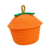 Woven Storage Basket with Lid Gift Toys Organizer for Home Countertop Pantry 13cmx13cmx13cm