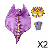 Maxbell 2xDragon Clothing Trick or Treating Cape Cosplay Cartoon for Halloween Gifts Purple