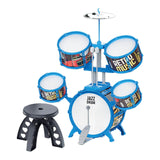 Maxbell Kids Children Drum Set PVC Development Toy for Boys Girls Aged 4 to 14 Child Blue Color Edge