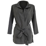 Maxbell Women Ladies Long Sleeve Jacket Thin Wind Dust Coat Grey-XL - Aladdin Shoppers