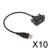 Maxbell 10xUSB Cable 1 Port in Socket for    HILUX VIGO FORTUNER 2004-2012