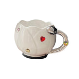 Maxbell Ceramic Tulip Cup Novelty Thickened Coffee Cups for Birthday Gift Juice Home white