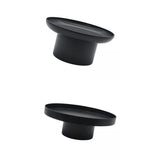 Maxbell 2x Household Round Stand Tray for Home Decor Large Black+Small Black
