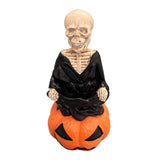 Maxbell Skeleton Figurine Halloween Decoration Desktop Ornament for Indoor Home Desk Black