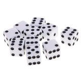Maxbell 10 Pieces Six Sided Dice Digital Dices Set RPG Playing Game Toy White - Aladdin Shoppers