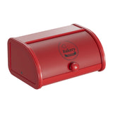 Maxbell Metal Bread Box Roll Top Bread Container for Entryway Kitchen Counter Pantry L Red